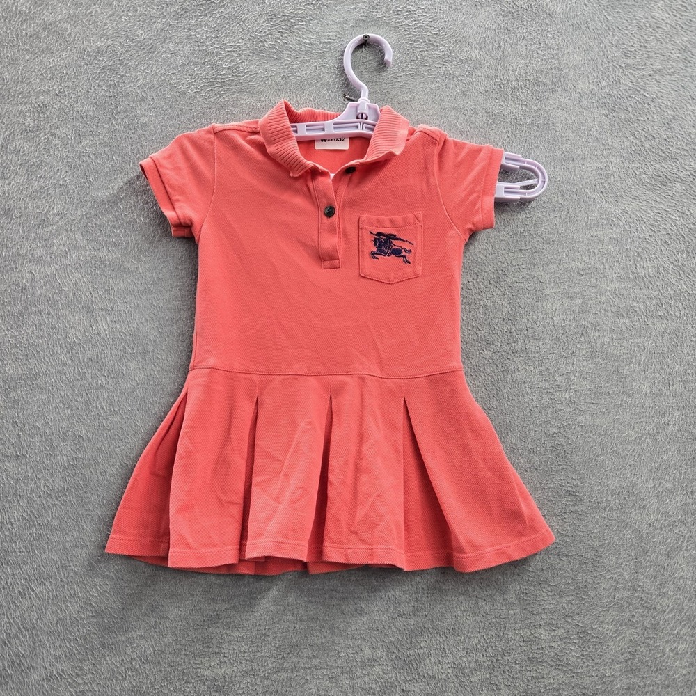 Burberry Baby Girls Dress 2Y / 92CM Pink Embroidered Polo Dress Skater